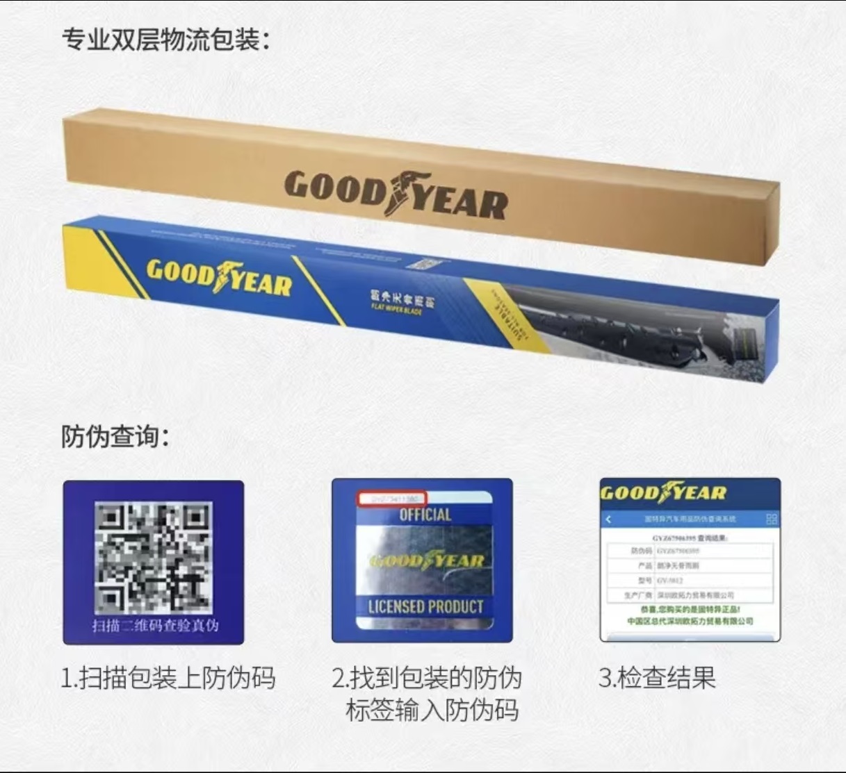 固特异无骨车载雨刮器汽车雨刷器片静音通用型雨刮胶条前雨刷胶条