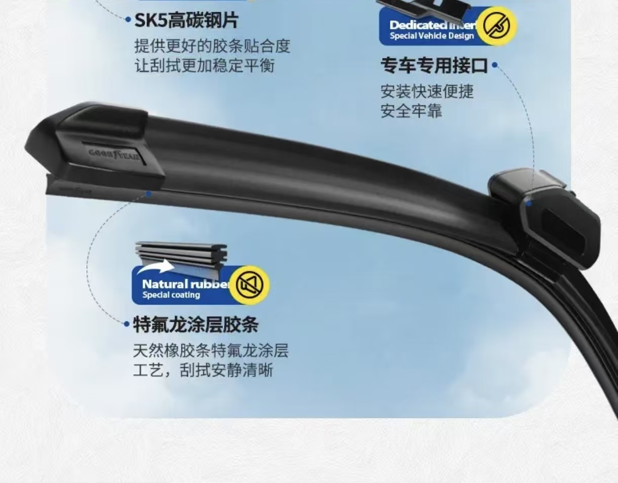 固特异无骨车载雨刮器汽车雨刷器片静音通用型雨刮胶条前雨刷胶条